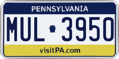 PA license plate MUL3950