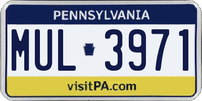 PA license plate MUL3971