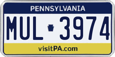 PA license plate MUL3974