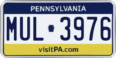 PA license plate MUL3976