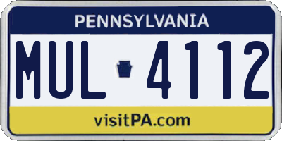 PA license plate MUL4112