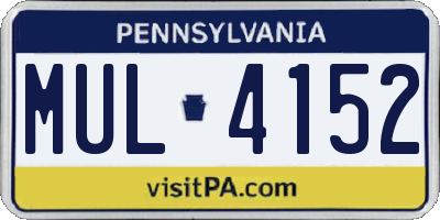 PA license plate MUL4152