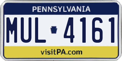 PA license plate MUL4161