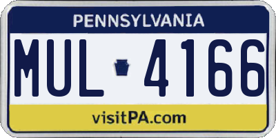 PA license plate MUL4166