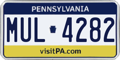 PA license plate MUL4282