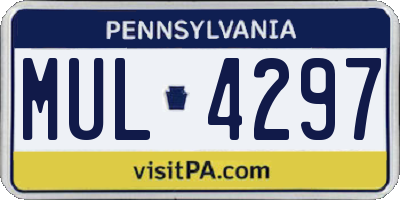 PA license plate MUL4297