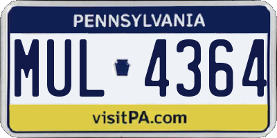 PA license plate MUL4364