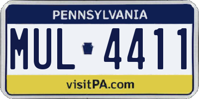 PA license plate MUL4411