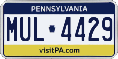 PA license plate MUL4429