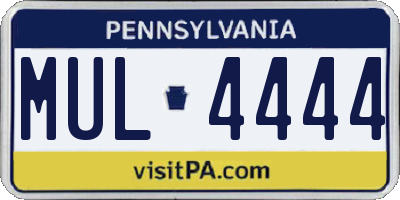 PA license plate MUL4444