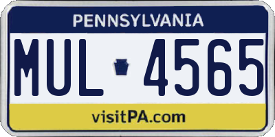 PA license plate MUL4565