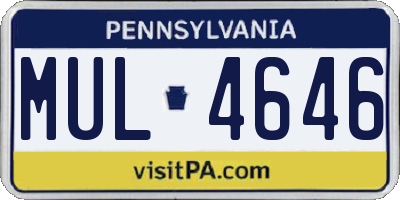 PA license plate MUL4646