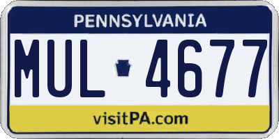 PA license plate MUL4677