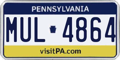 PA license plate MUL4864