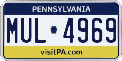 PA license plate MUL4969