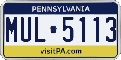 PA license plate MUL5113