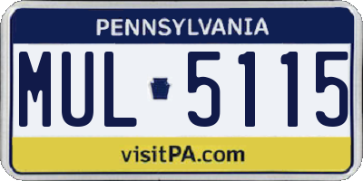 PA license plate MUL5115