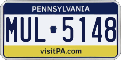 PA license plate MUL5148