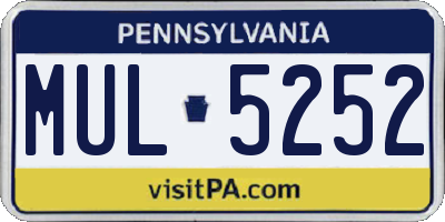 PA license plate MUL5252