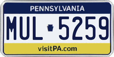 PA license plate MUL5259