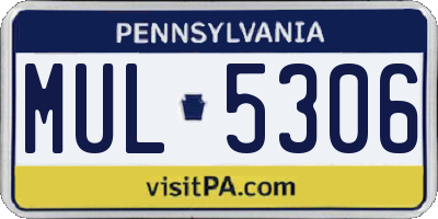 PA license plate MUL5306