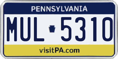 PA license plate MUL5310