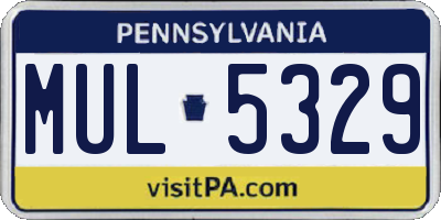 PA license plate MUL5329