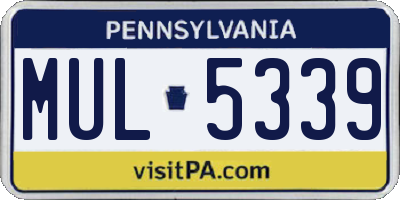 PA license plate MUL5339