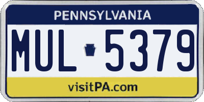 PA license plate MUL5379
