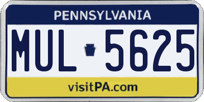 PA license plate MUL5625