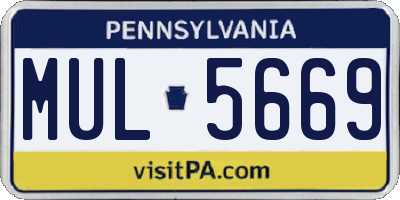 PA license plate MUL5669