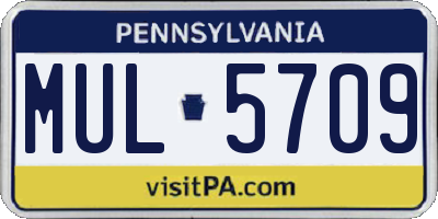 PA license plate MUL5709