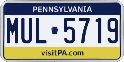 PA license plate MUL5719