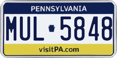 PA license plate MUL5848