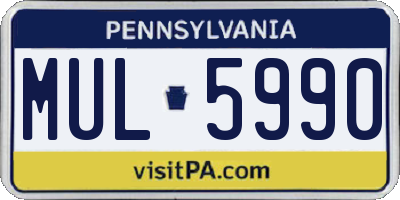 PA license plate MUL5990