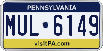 PA license plate MUL6149