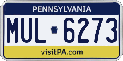 PA license plate MUL6273