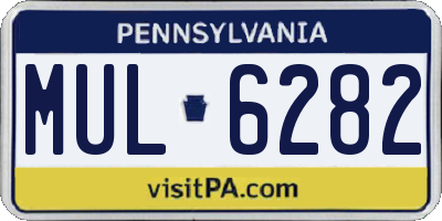 PA license plate MUL6282