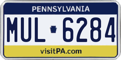 PA license plate MUL6284