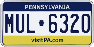 PA license plate MUL6320