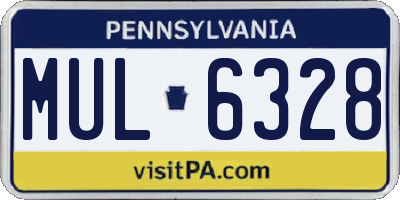 PA license plate MUL6328