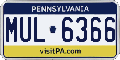PA license plate MUL6366