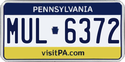 PA license plate MUL6372