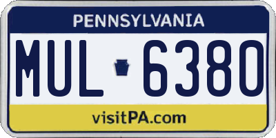 PA license plate MUL6380