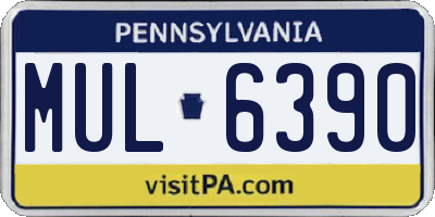 PA license plate MUL6390