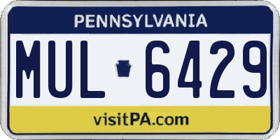 PA license plate MUL6429