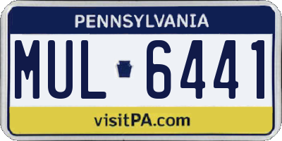 PA license plate MUL6441