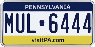 PA license plate MUL6444