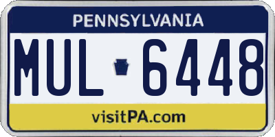 PA license plate MUL6448