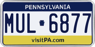 PA license plate MUL6877